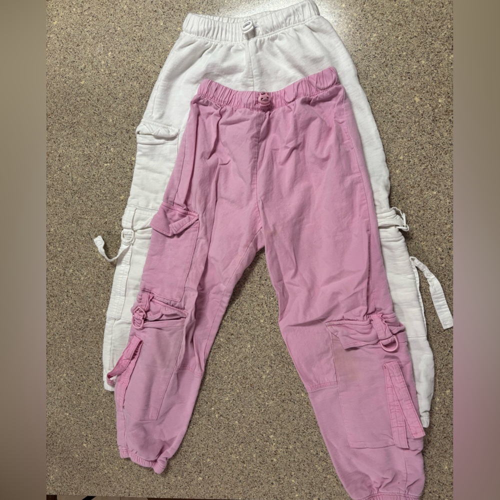 Zara Pink and White Kids Cargo Pants